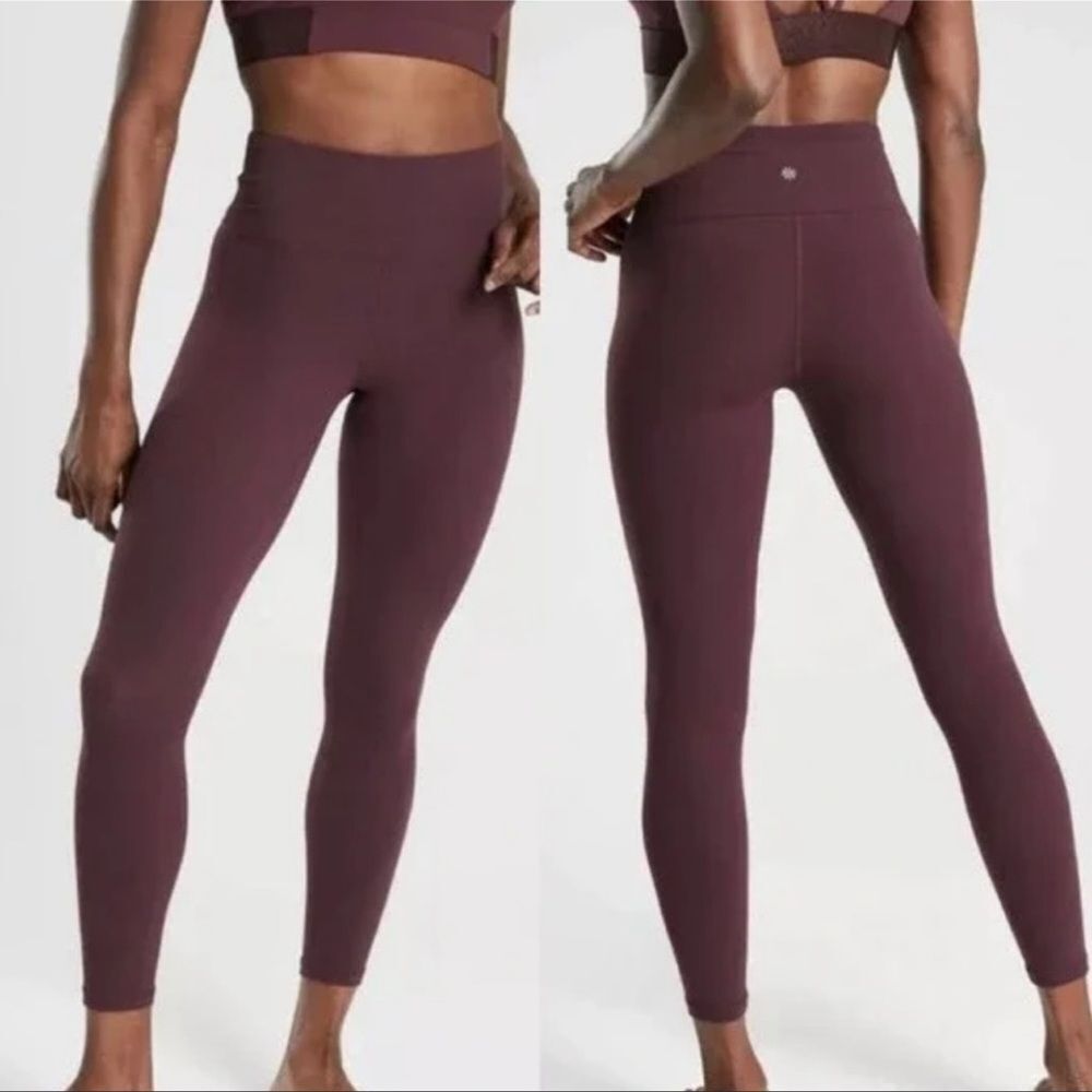 Athleta Elation 7/8 Tight Maroon Burgundy Leggings M